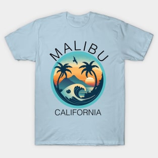 Malibu - California (with Black Lettering) T-Shirt